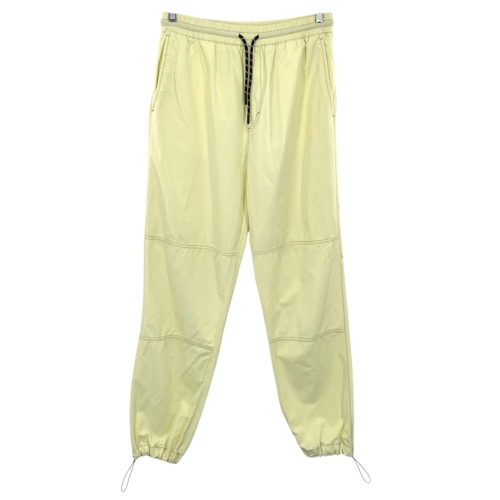 Zara Drawstring Cuff Joggers Track Pants Pale Yellow